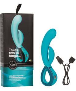 Key by Jopen Leia Designer Dual Motor Massager - Robin Egg Blue