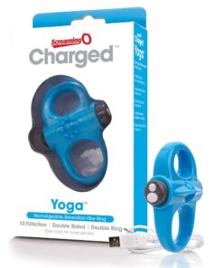 Screaming O Charged Yoga Vibrating Cock Ring - Blue