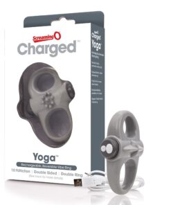 Screaming O Charged Yoga Vibrating Cock Ring - Grey