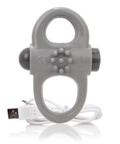 Screaming O Charged Yoga Vibrating Cock Ring - Grey