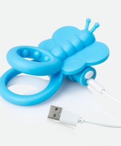Screaming O Charged Monarch Wearable Butterfly Vibe - Blue