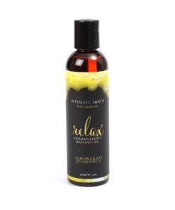 Intimate Earth Massage Oil Relaxing - Lemongrass & Coconut 120ml