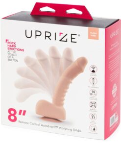 Uprize Remote Control Rising 8 Inch Vibrating Realistic Dildo Pink Flesh