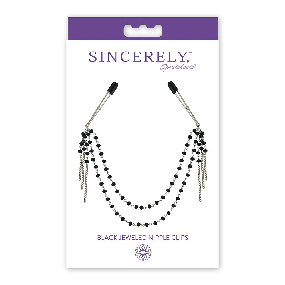 Sincerely Black Jewelled Nipple Clips