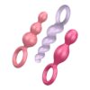 Satisfyer Plugs - Coloured (Pink Purple & Red) (Booty Call - Coloured set of 3)