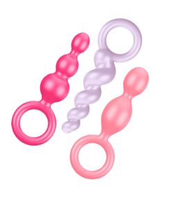 Satisfyer Plugs - Coloured (Pink Purple & Red) (Booty Call - Coloured set of 3)