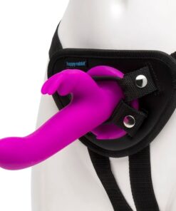 Happy Rabbit Vibrating Strap On Harness Set Purple