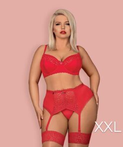 Obsessive - Jolierose 3-pcs set XXL - Red