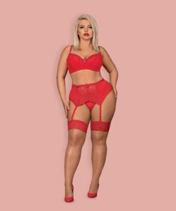 Obsessive – Jolierose 3-pcs set XXL – Red