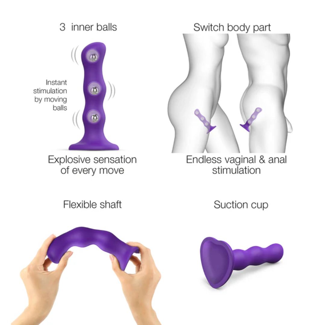 Strap On Me – Dildo Geisha Balls – Medium – Purple