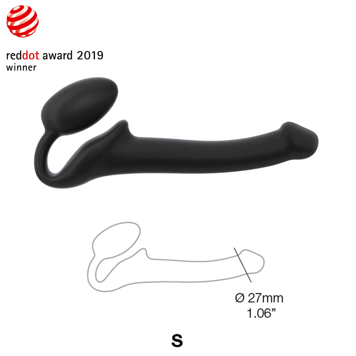 Strap On Me – Semi-Realistic Bendable Strap-On Black – S