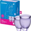 Satisfyer Feel Confident Menstrual Cup Set of 2 (Purple/Mauve)