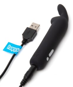 Happy Rabbit Rechargeable Vibrating Bullet - Black