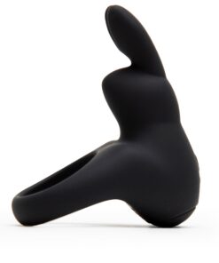 Happy Rabbit Rechargeable Vibrating Rabbit Cock Ring - Black