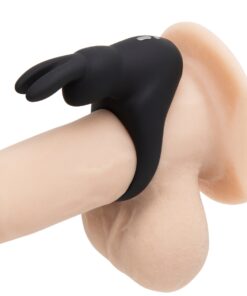 Happy Rabbit Rechargeable Vibrating Rabbit Cock Ring - Black