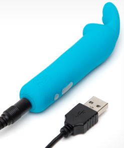 Happy Rabbit Rechargeable Vibrating Bullet - Blue