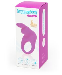 Happy Rabbit Rechargeable Vibrating Rabbit Cock Ring - Purple