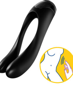 Satisfyer Candy Cane Finger Vibrator – Black