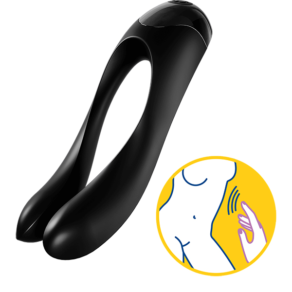 Satisfyer Candy Cane Finger Vibrator – Black