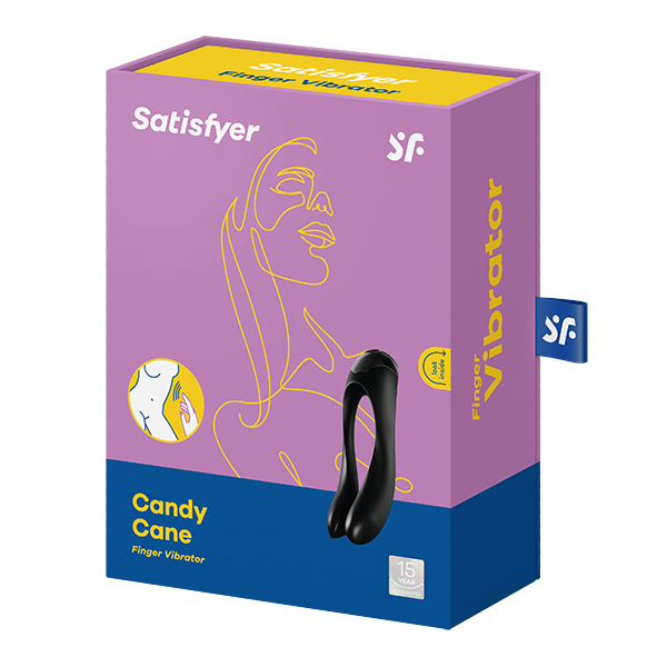 Satisfyer Candy Cane Finger Vibrator – Black