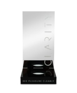 Clarity – Light Up Mirrored Display – POS – Powered via mains cable or optional battery pack (batteries not included)