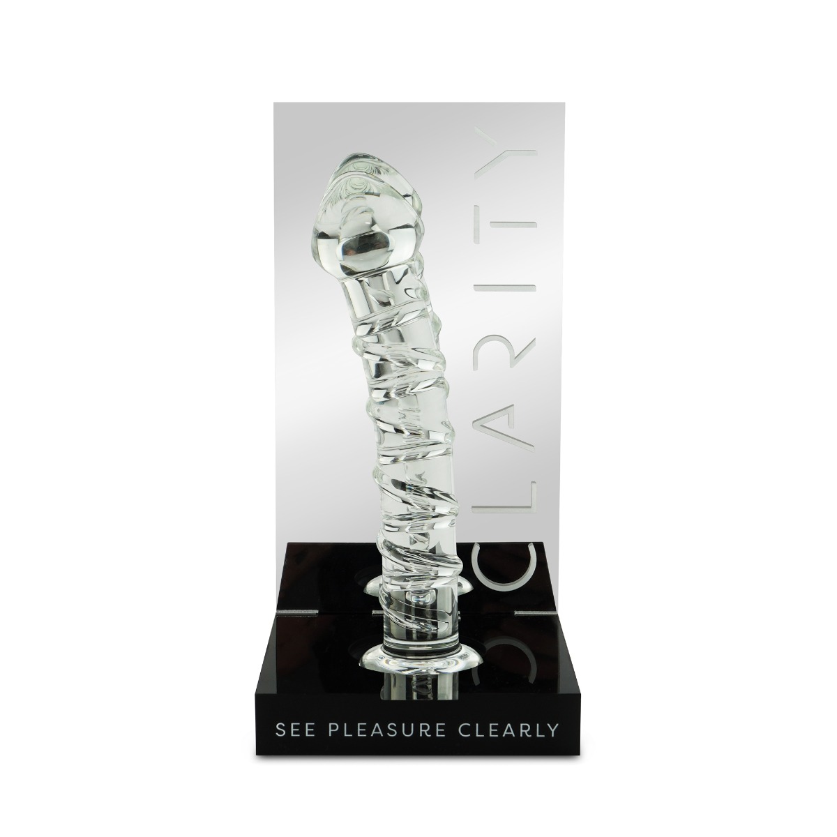 Clarity – Light Up Mirrored Display – POS – Powered via mains cable or optional battery pack (batteries not included)