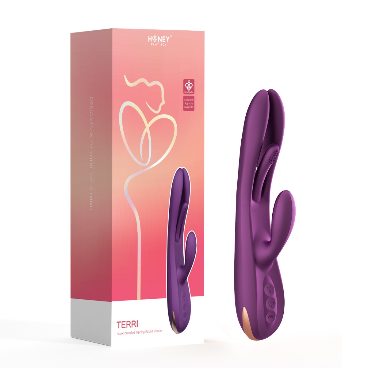 Honey Play Box – Terri – Kinky Finger Tapping Rabbit Vibrator (App Controlled)