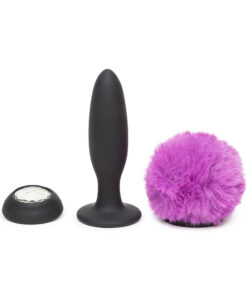Happy Rabbit Rechargeable Vibrating Butt Plug Medium - Black/Purple