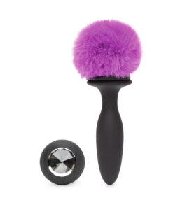 Happy Rabbit Rechargeable Vibrating Butt Plug Large - Black/Purple