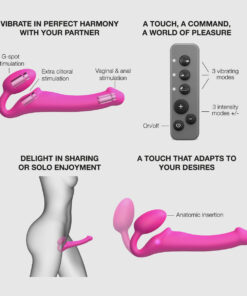 Strap On Me – Vibrating Bendable Strap-On – M – Fuchsia