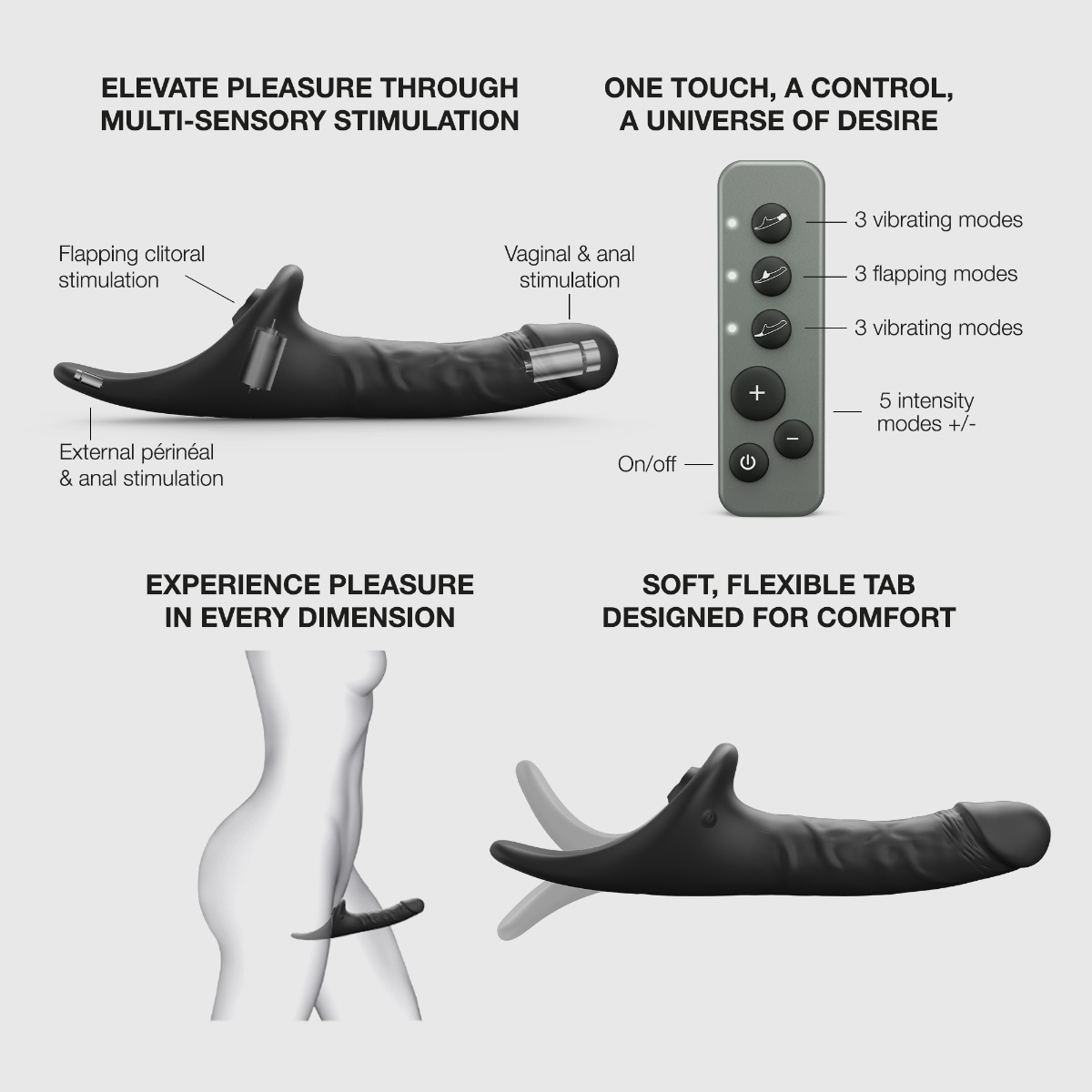 Strap On Me – Multi Orgasm Realistic Dildo – M – Black Tr