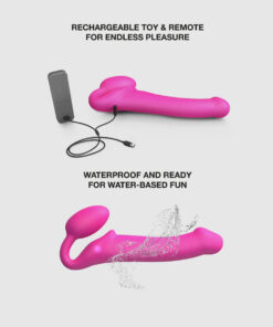 Strap On Me – Vibrating Bendable Strap-On – M – Fuchsia