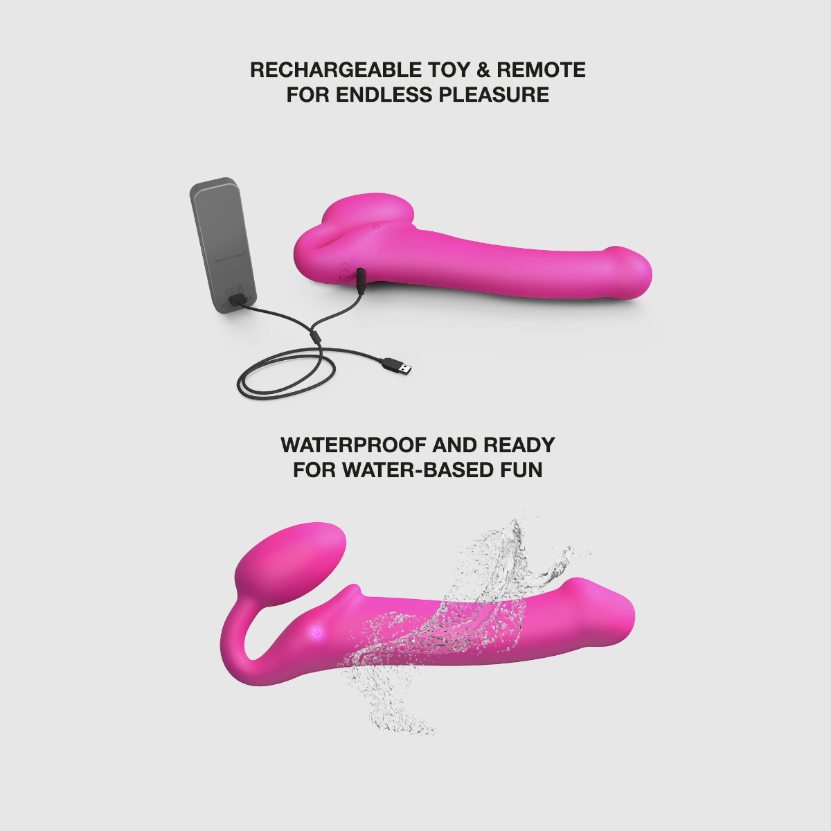 Strap On Me – Vibrating Bendable Strap-On – M – Fuchsia