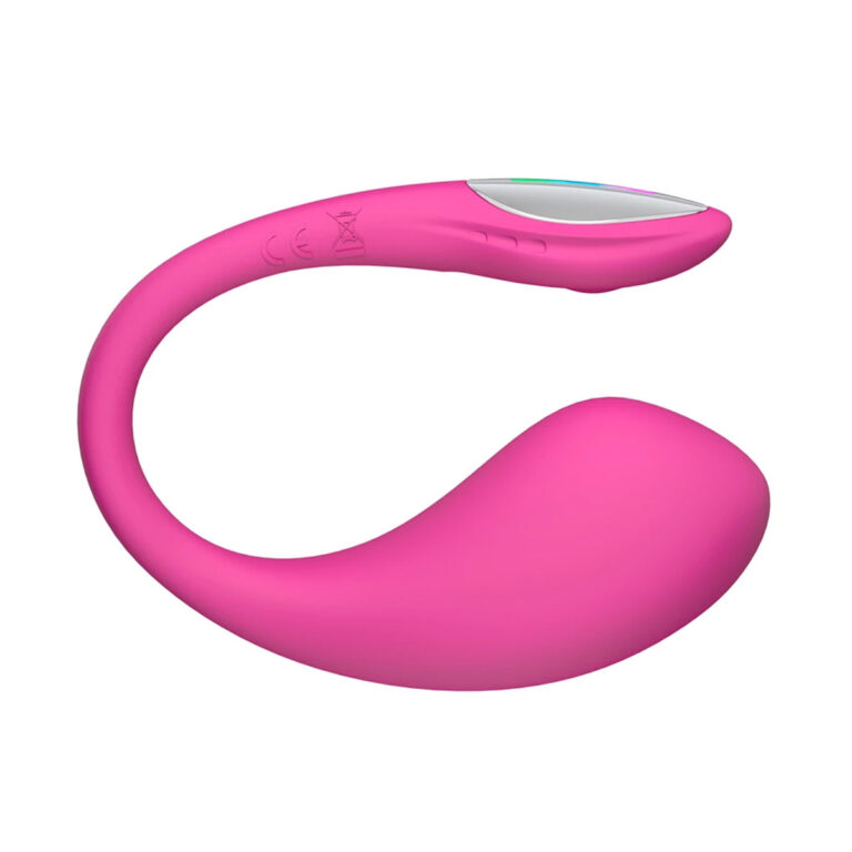 Pink Lovense Lush 4 vibrating egg shown from the side
