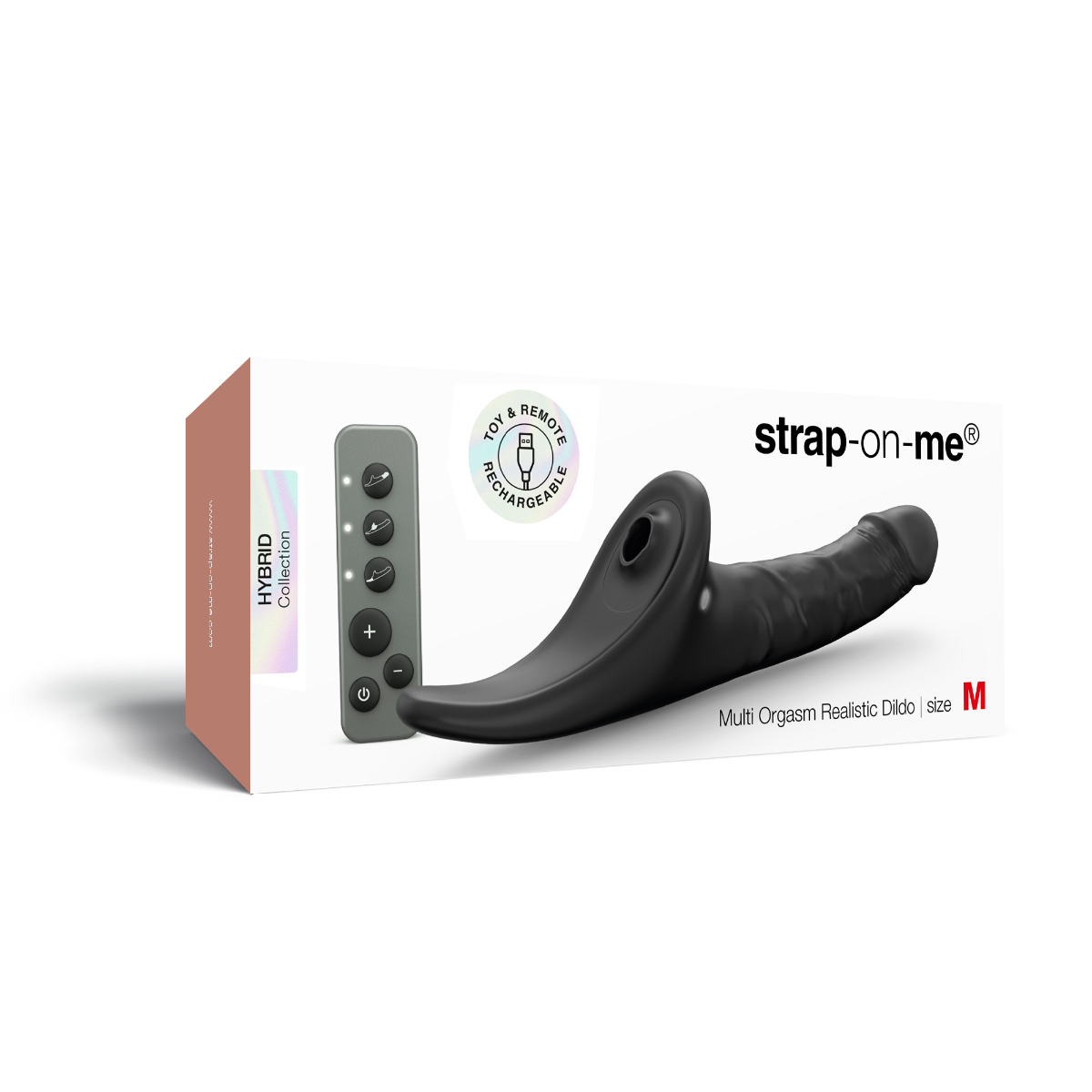 Strap On Me – Multi Orgasm Realistic Dildo – M – Black Tr