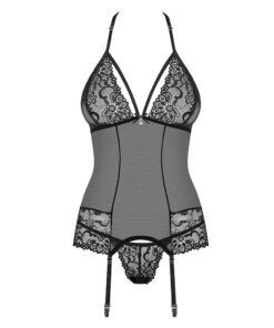 Obsessive - 838-COR-1 corset & thong - S/M - Black