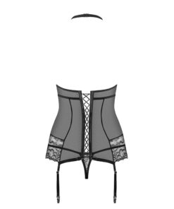 Obsessive - 838-COR-1 corset & thong - S/M - Black