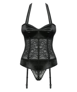 Obsessive - Ailay corset & thong - L/XL - Black