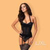 Obsessive - Ailay corset & thong - L/XL - Black
