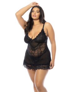 Oh La La Cheri – Valentine Babydoll Plus – 3X/4X – Black
