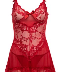 Oh La La Cheri – Valentine Babydoll Plus – 1X/2X – Red