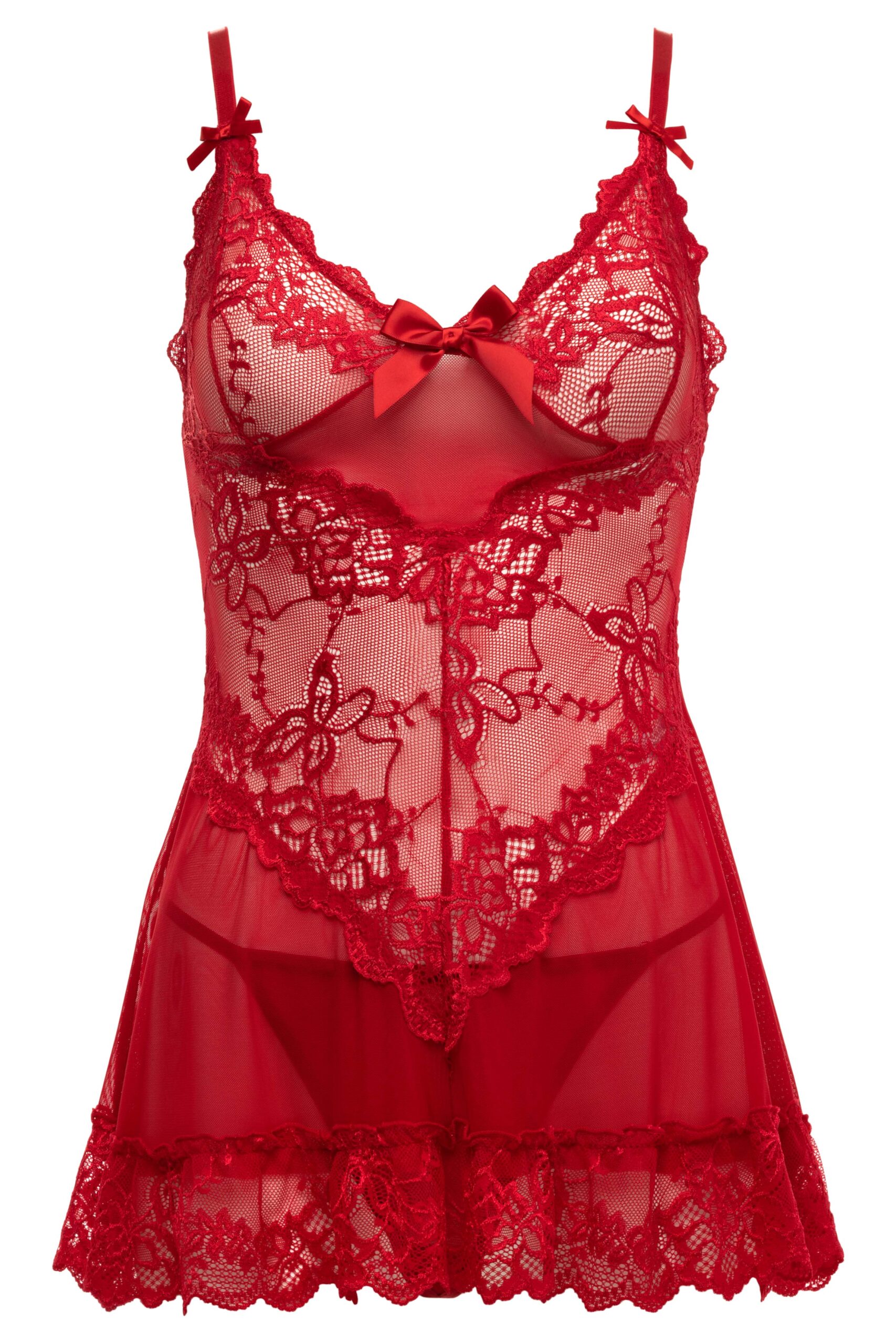 Oh La La Cheri – Valentine Babydoll Plus – 1X/2X – Red