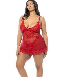 Oh La La Cheri – Valentine Babydoll Plus – 3X/4X – Red