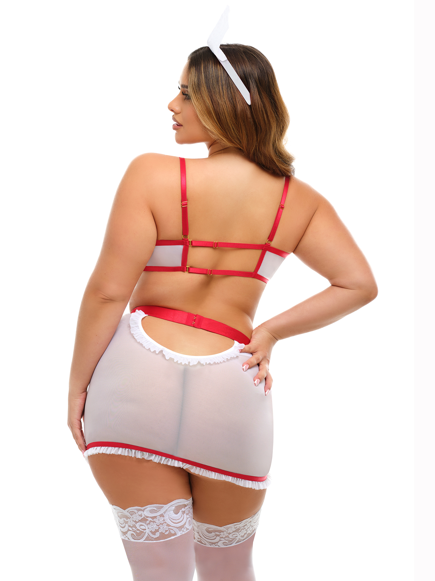 Oh La La Cheri – Naughty Nurse Set Plus – 1X/2X – Red/White
