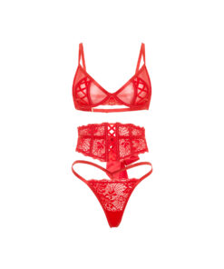 Oh La La Cheri – Brielle 3 Pc Set – L/XL – Red