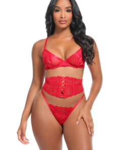 Oh La La Cheri – Brielle 3 Pc Set – L/XL – Red