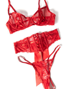 Oh La La Cheri – Brielle 3 Pc Set – L/XL – Red