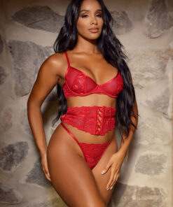 Oh La La Cheri – Brielle 3 Pc Set – L/XL – Red