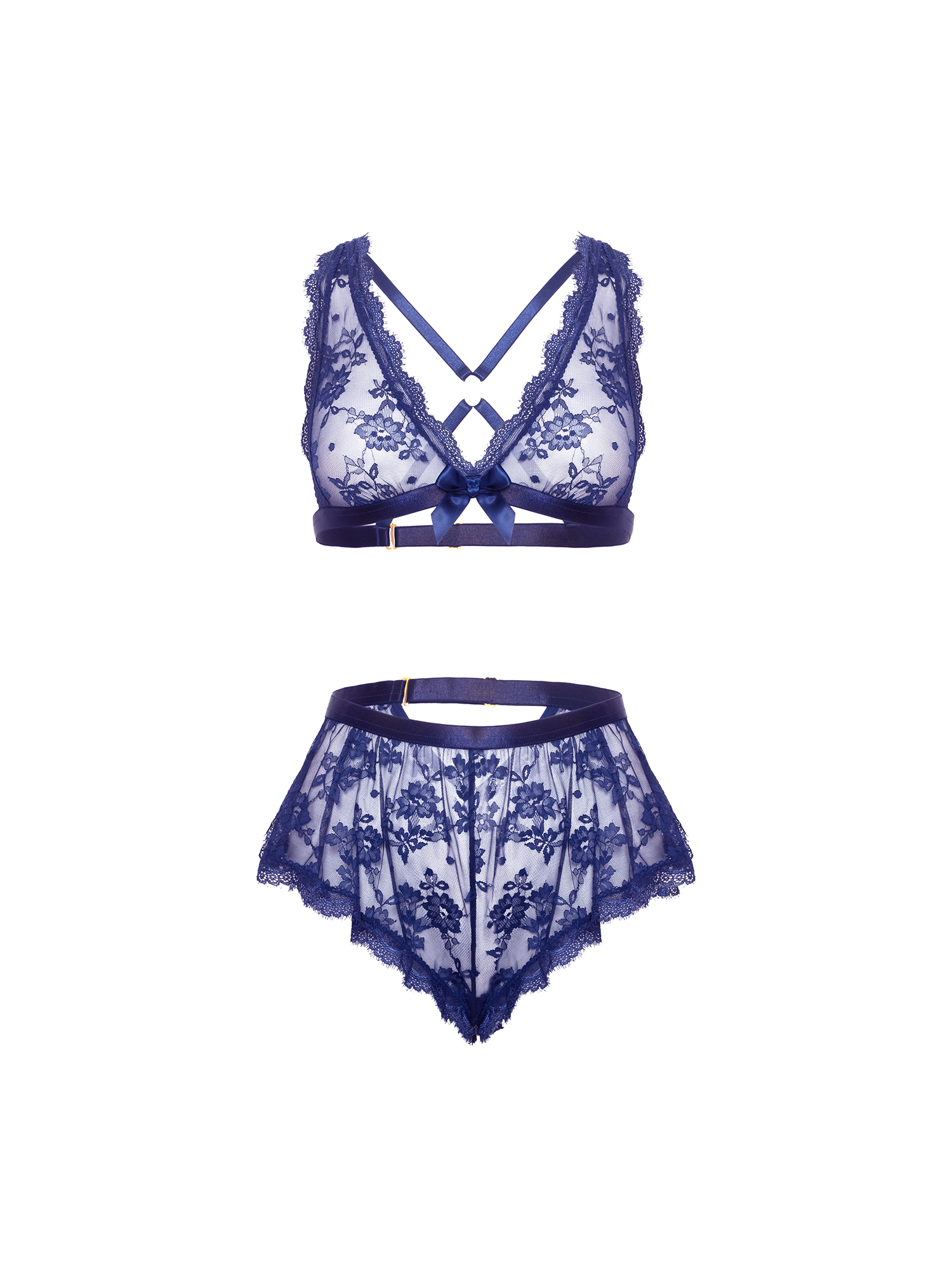 Oh La La Cheri – Gladys 2 Pc Set – L/XL – Estate Blue