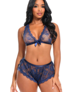 Oh La La Cheri – Gladys 2 Pc Set – S/M – Estate Blue
